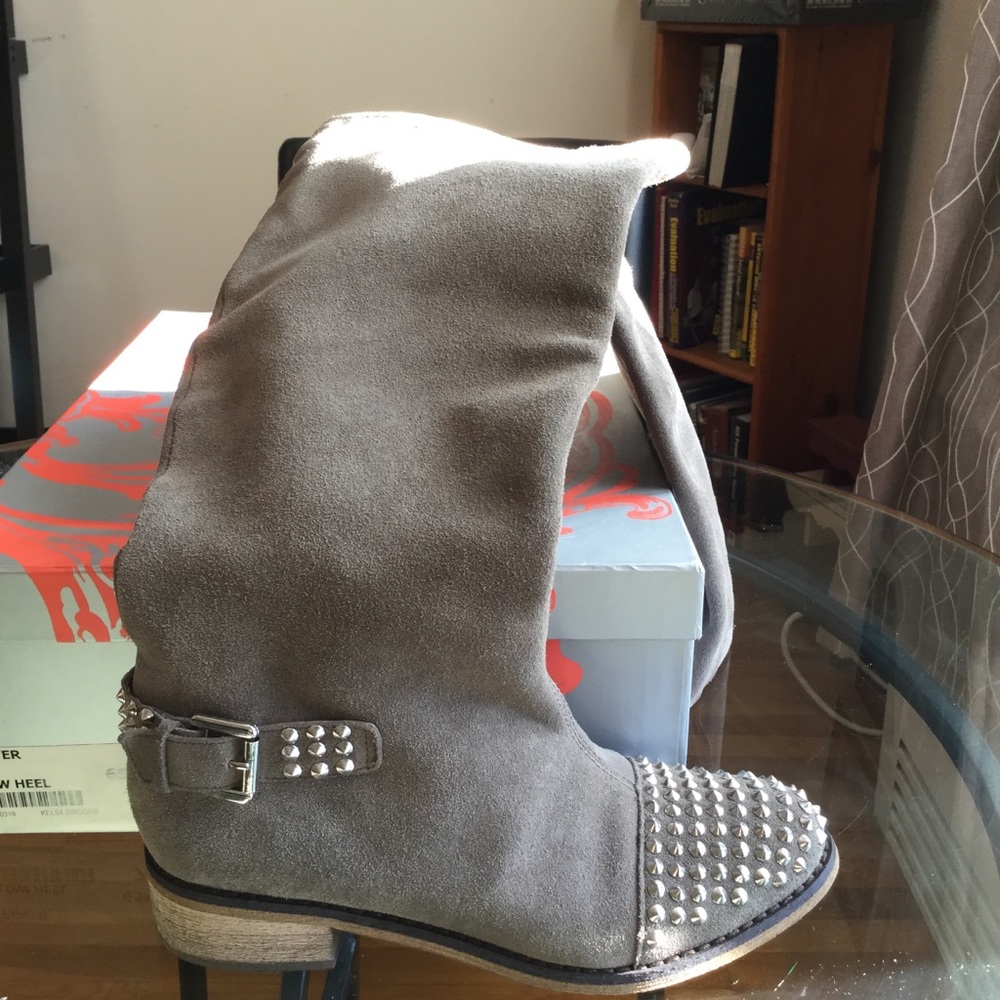 Kelsi dagger Suede Studded boots size 7